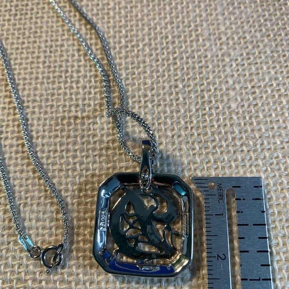 Suspicion Sterling Marcasite Initial D enhancer pendant with chain - Picture 2 of 4